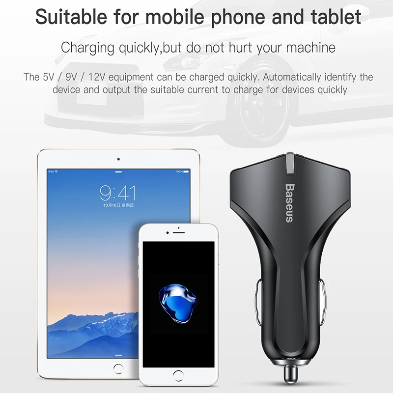 Baseus Quick Charge 3.0 Dual USB Car Charger - Image 4