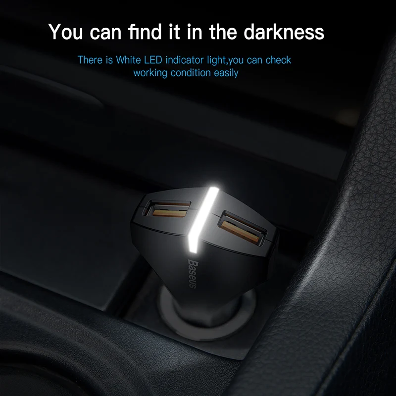 Baseus Quick Charge 3.0 Dual USB Car Charger - Image 6